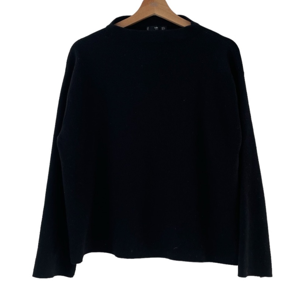 Wide sleeve black sweater